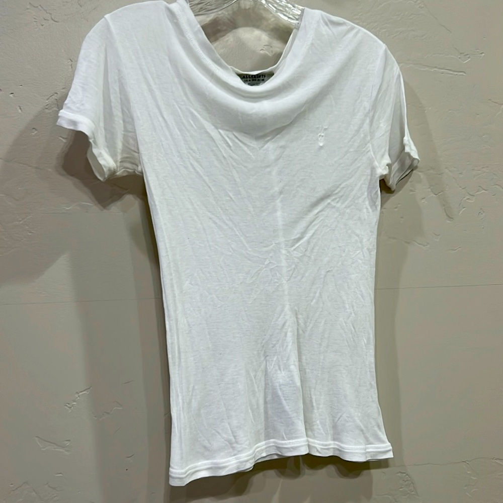 All Saints white Thin Scoop Neck Tee Size 6